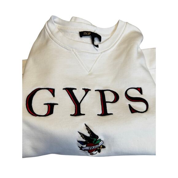 MAJE Embroidered GYPS Sweatshirt/Jumper White Size 1 (Small) - Picture 5 of 7